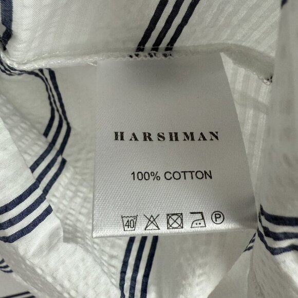 Anthropologie Harshman Elexis Tunic Shirt Small Navy Stripes Cotton Minimalist - Picture 8 of 11